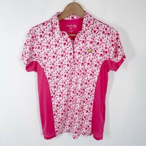 Masters Magnolia Lane Tech Women’s Polo Shirt Medium Pink Dots Golf